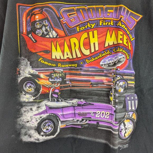 Vtg 2000 Y2K Mens L Drag Racing TShirt Goodguys 41st March Meet Famoso Double - Picture 3 of 5